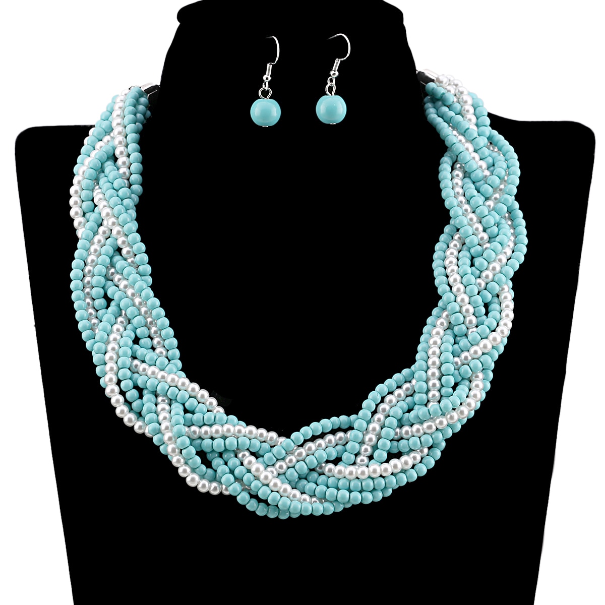 Newest-Exaggerated-9-Pearl-Beaded-Strands-Wrapped-Statement-Choker-Necklace-and-Earrings-Jewelry-Sets-for-Women-5