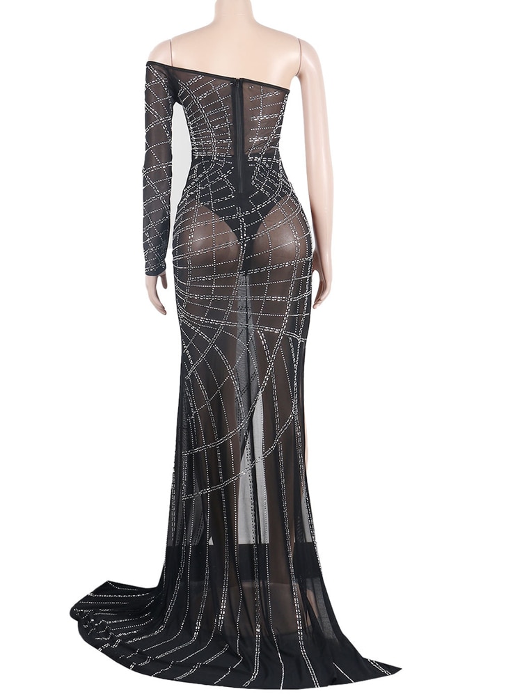 Kricesseen-Sexy-Rhinestone-Crystal-Sheer-Side-Split-Irregular-Maxi-Dress-Women-Off-The-Shoulder-One-Sleeve-2